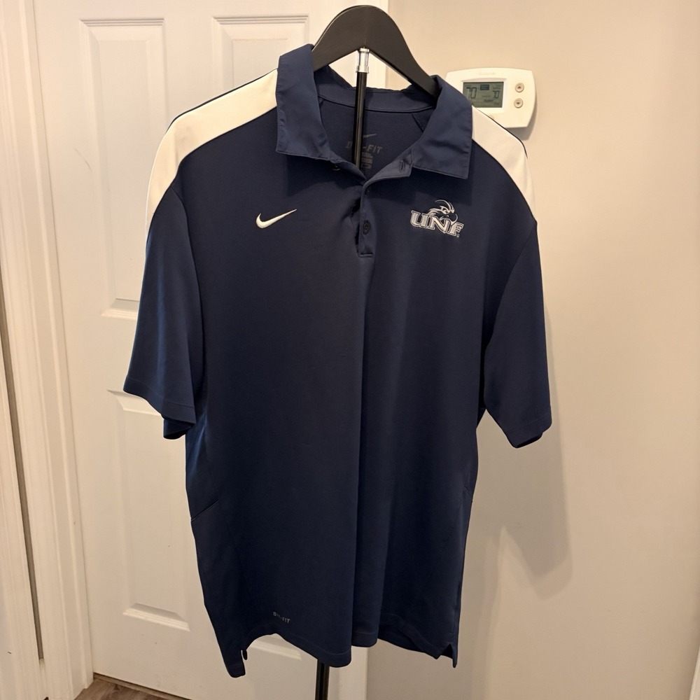 Nike Dri-FIT UNF Ospreys Men's Polo Shirt Navy Blue White Size XL Golf Gameday